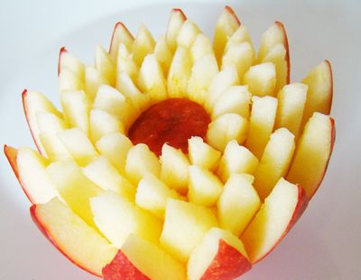 Hoe mooi om appels te snijden?