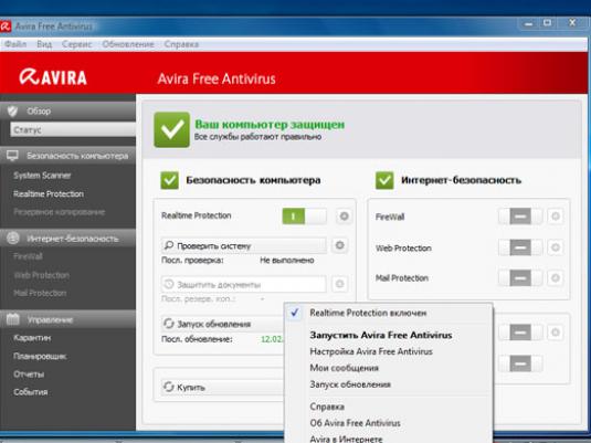 Hoe Avira-antivirus uit te schakelen?